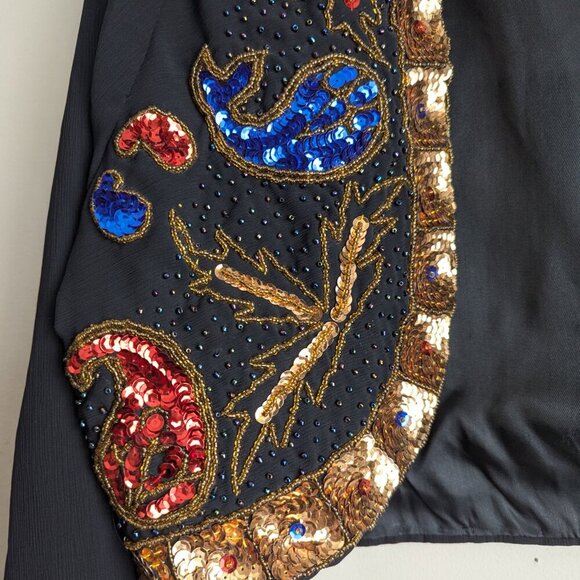 Divine Decadence Sequin Paisley blazer bolero - Picture 3 of 9